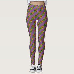 Leggings motif diagonal d'ananas sur toute couleur