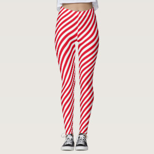 Leggings Motif diagonal de rayure de sucre de canne