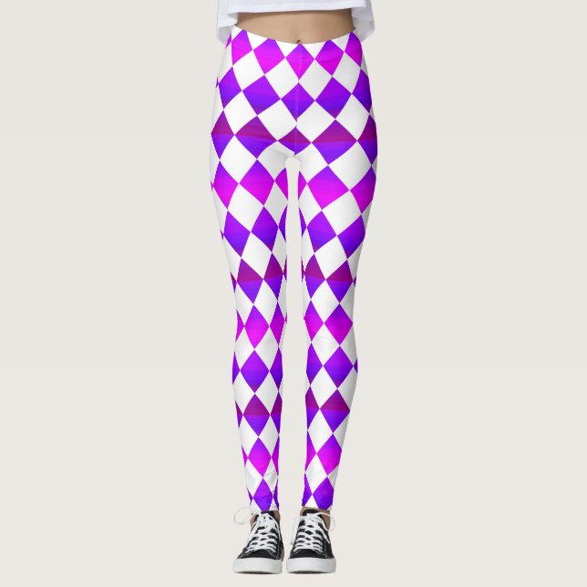 Leggings Motif diamant à carreaux coloré (Devant)