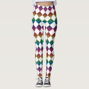 Leggings Motif diamant à carreaux coloré