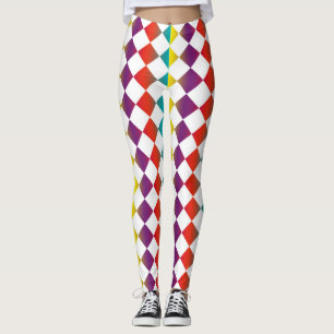 Leggings Motif diamant à carreaux coloré