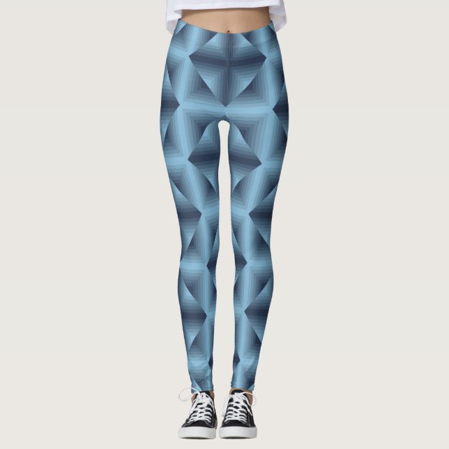 Leggings Motif diamant en bleu (Devant)