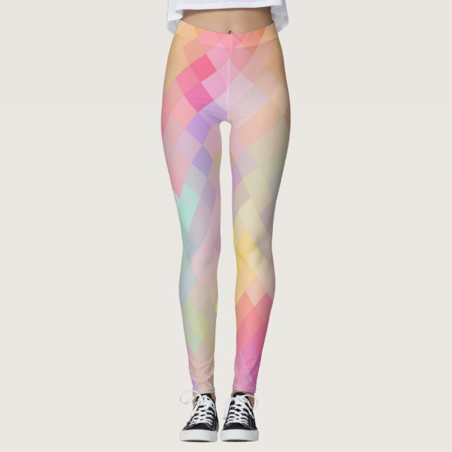 Leggings Motif diamant moderne géométrique coloré #13 (Devant)