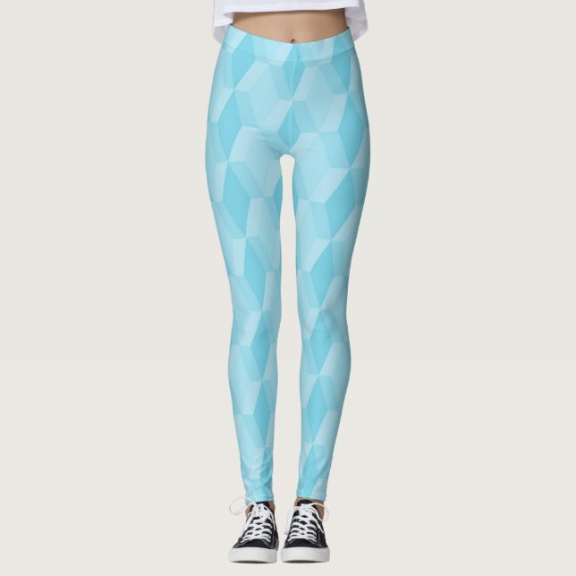 Leggings Motif diamant turquoise pastel (Devant)