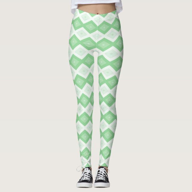 Leggings Motif diamant vert pomme (Devant)