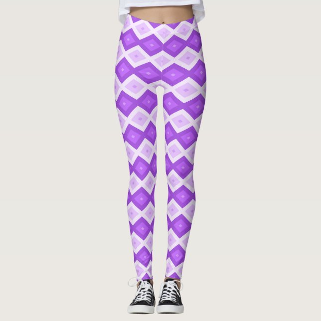 Leggings Motif diamant violet clair (Devant)
