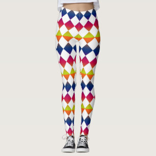 Leggings Motif diamanté coloré à carreaux