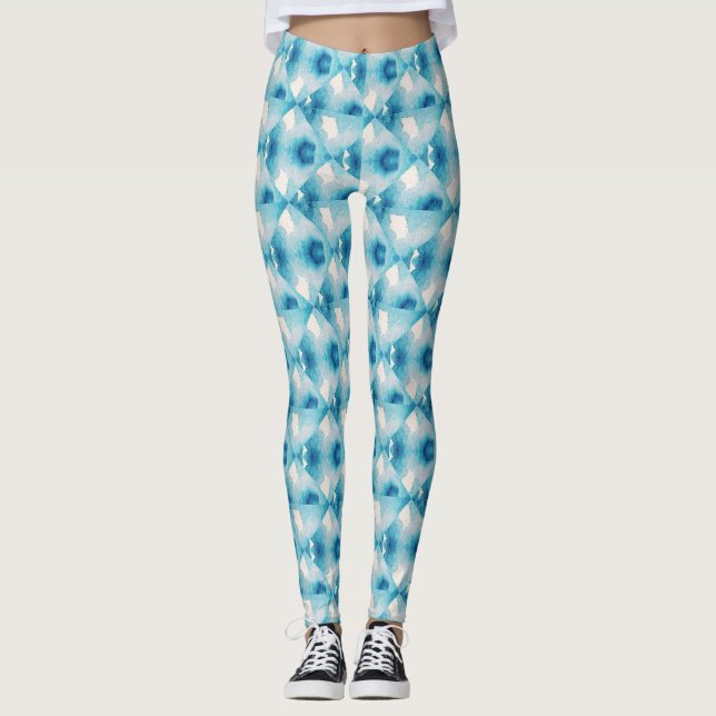 Leggings Motif Diamond Sky Blue (Devant)
