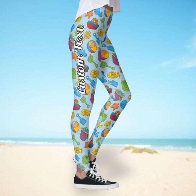 Leggings Motif d'icônes de jouets de plage (Créateur téléchargé)