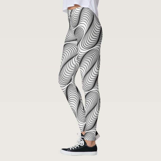 Leggings Motif d'illusion optique ondulé | Abstrait sans co (Gauche)