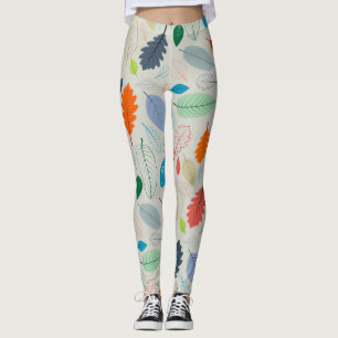 Leggings Motif d'illustration Feuilles d'automne vintage