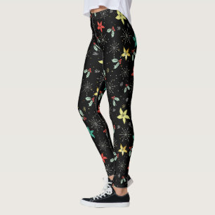 Leggings Motif d'illustration pour les chats et fils soyeux