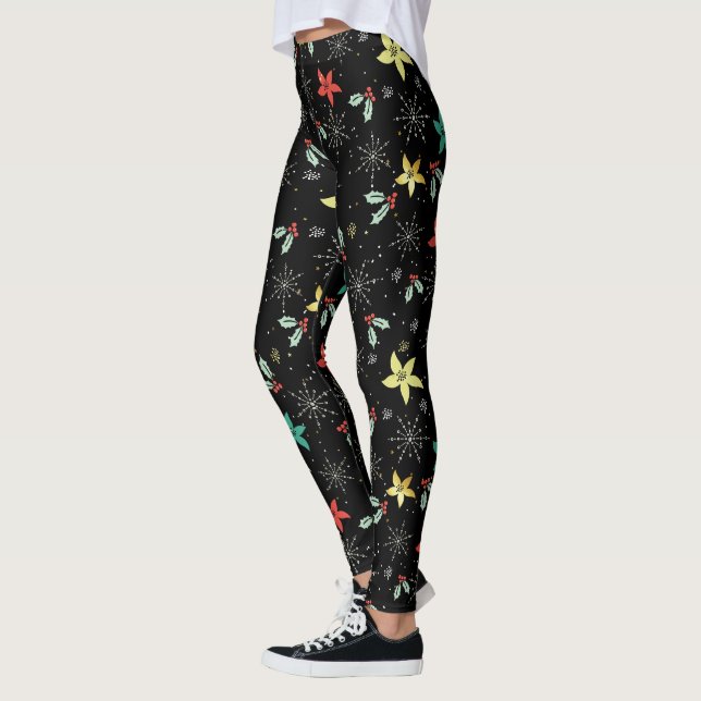 Leggings Motif d'illustration pour les chats et fils soyeux (Gauche)