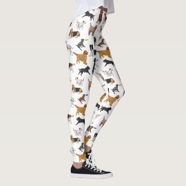 Leggings Motif d'illustrations de chiens mignons (Droite)