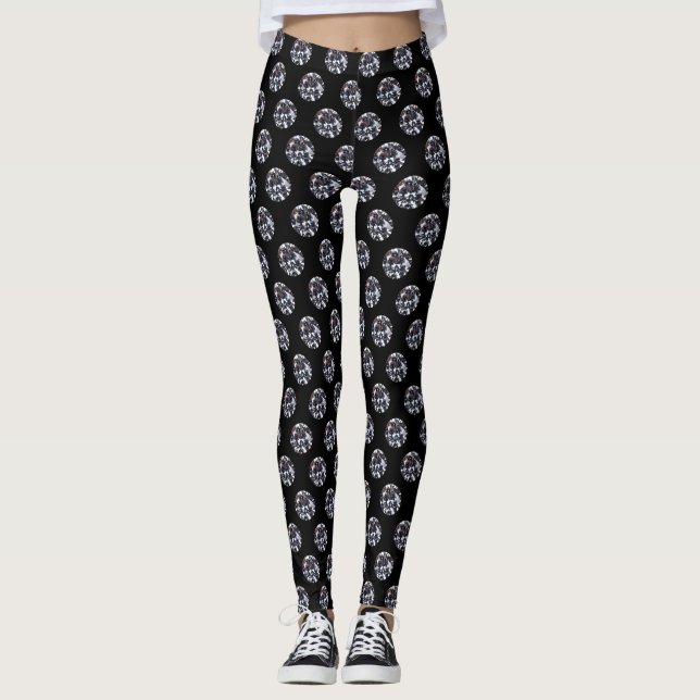 Leggings Motif d'image élégante Diamond Gem Facturé (Devant)
