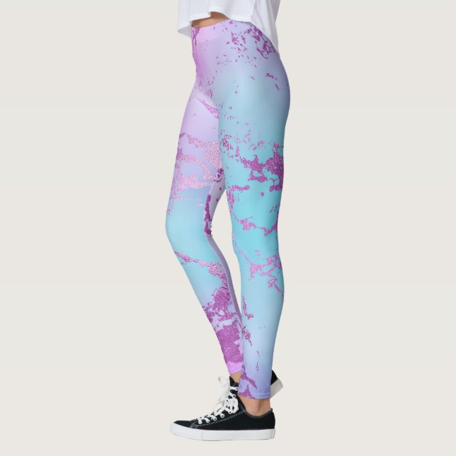 Leggings Motif d'impression aquarelle abstraite couleur mix (Gauche)