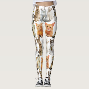 Leggings Motif d'impression chats 01x4