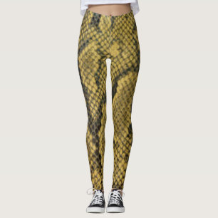 Leggings Motif d'impression de peau de serpent