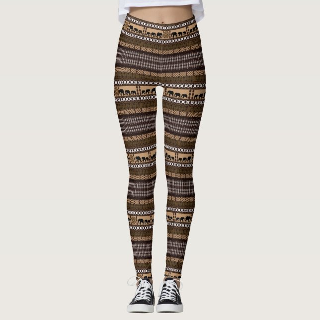Leggings Motif d'impression ethnique africaine (Devant)