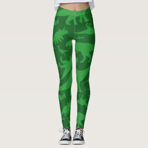 Leggings Motif Dinosaur Vert