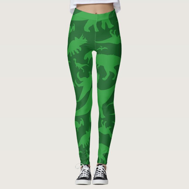 Leggings Motif Dinosaur Vert (Devant)