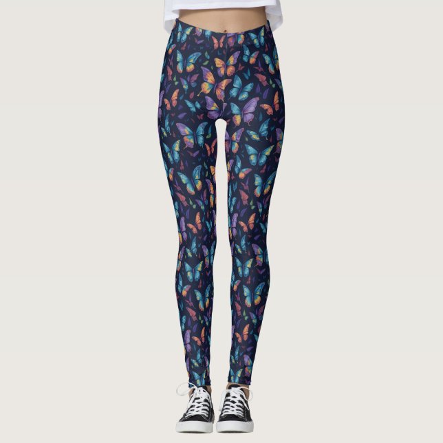 Leggings Motif d'insectes papillon coloré (Devant)