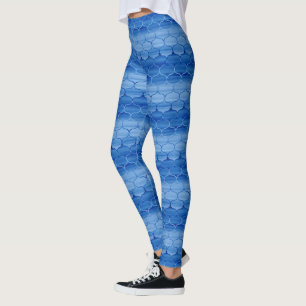 Leggings Motif d'oignon bleu chic