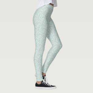 Leggings Motif d'oiseau bleu et vert