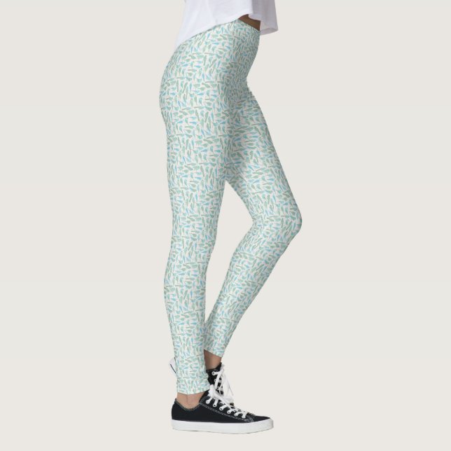 Leggings Motif d'oiseaux bleus et verts (Droite)