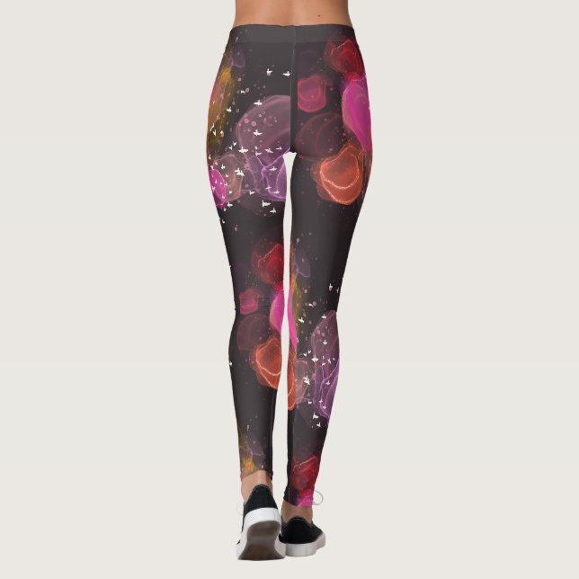 Leggings motif d'oiseaux colorés Abstraits (Dos)