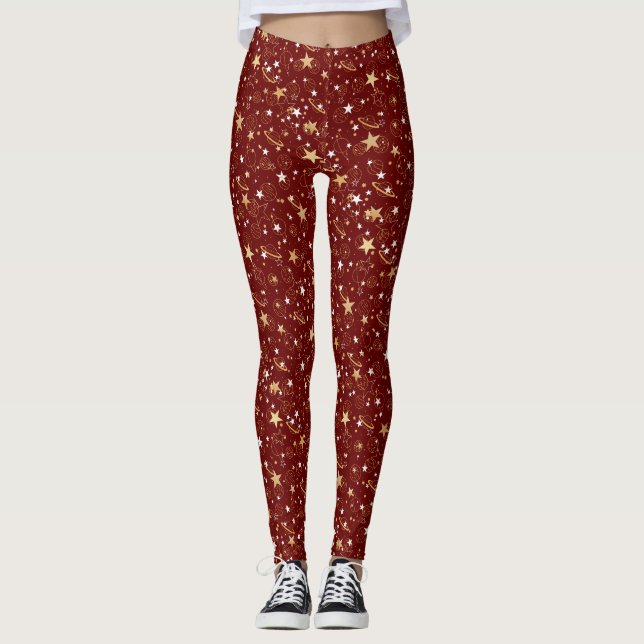 Leggings Motif d'or 10,bw DRed BG (Devant)