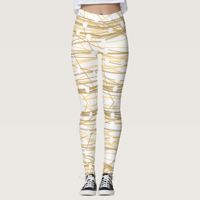 Leggings Motif d'or blanc (Devant)