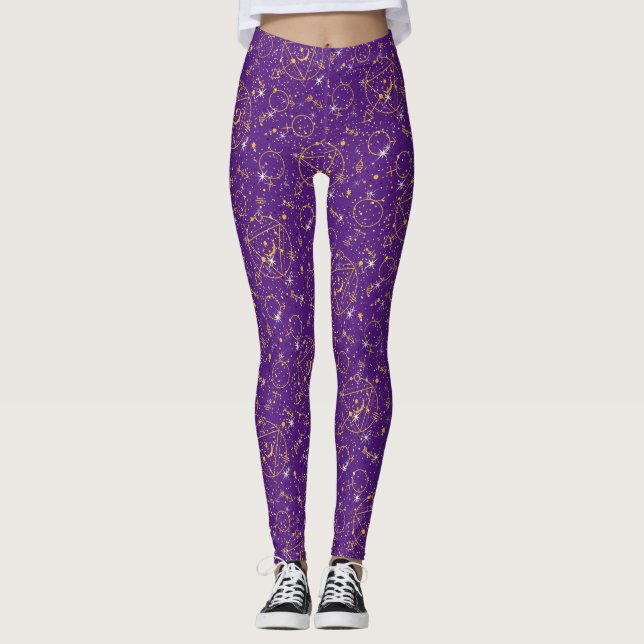 Leggings Motif doré 05,bw violet BG (Devant)