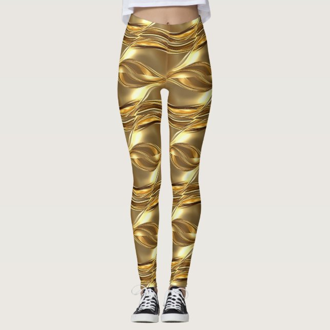 Leggings Motif doré captivant (Devant)