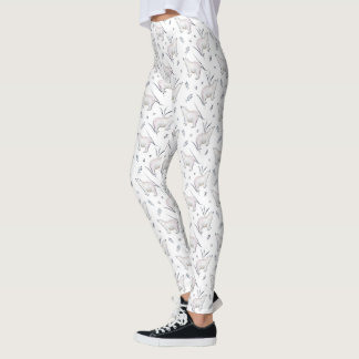 Leggings Motif d'ours polaire d'hiver à l'aquarelle