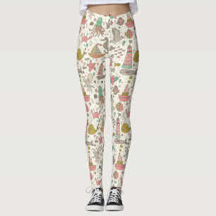 Leggings Motif drôle d'été avec des bateaux