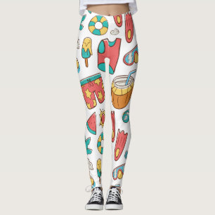 Leggings motif drôle vacances d'été plage
