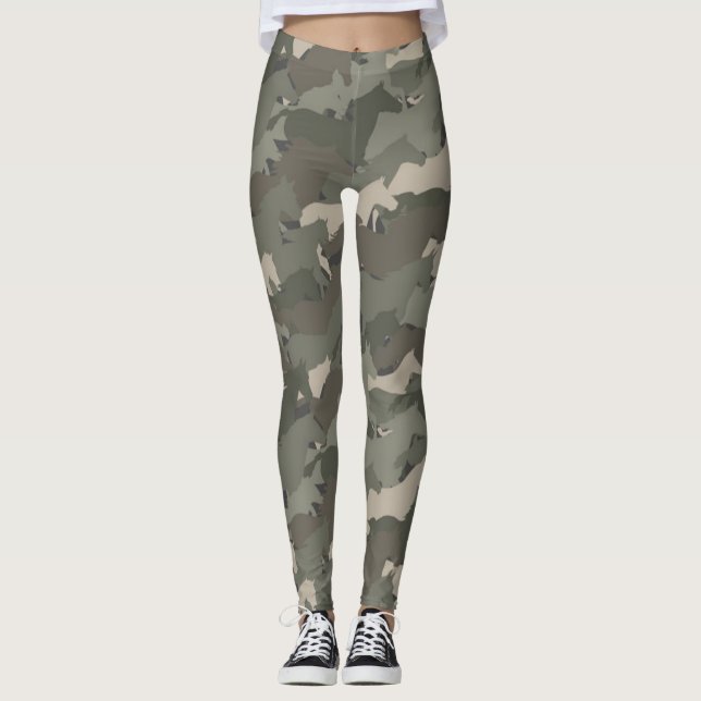 Leggings Motif du Camouflage des Chevaux sauvages (Devant)