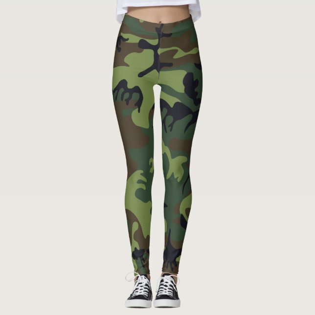 Leggings Motif du Camouflage Vert, Motif militaire, Armée (Devant)