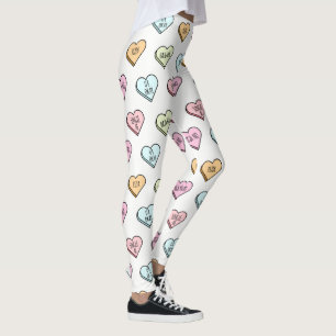 Leggings Motif du Coeur de bonbons de Valentine Sarcastique