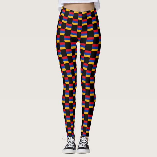 Leggings motif du drapeau À damiers Arménie (Devant)