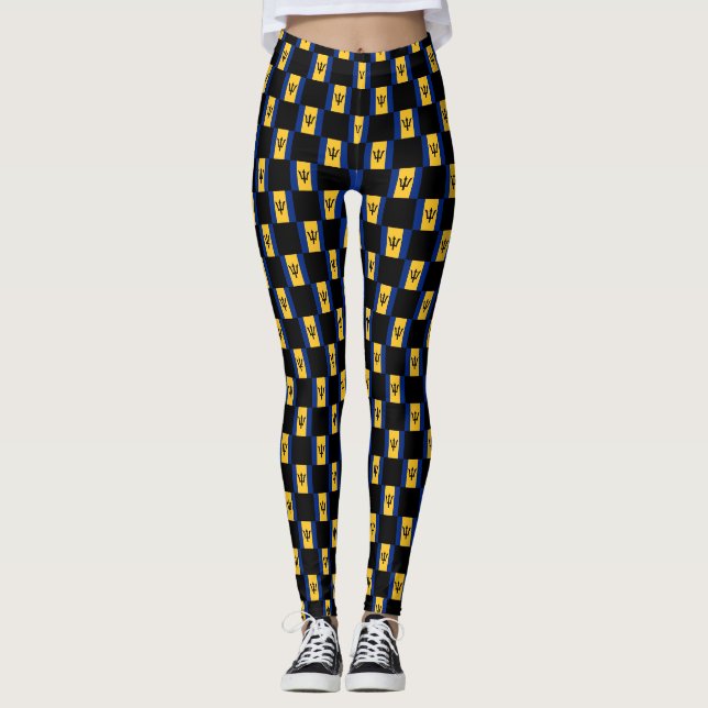 Leggings motif du drapeau À damiers Barbade (Devant)