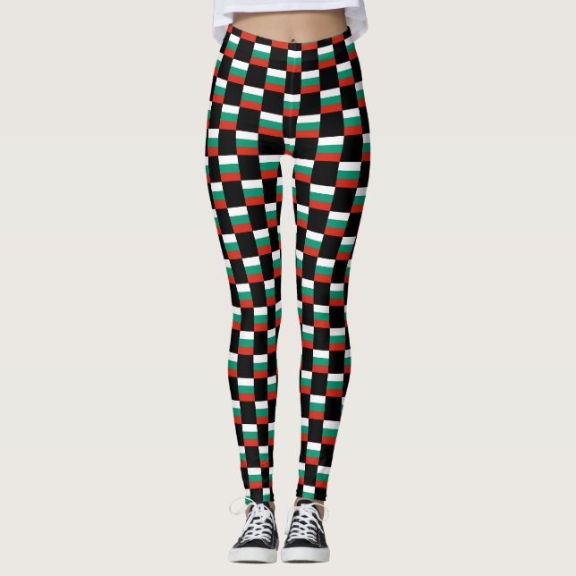 Leggings motif du drapeau À damiers Bulgarie (Devant)