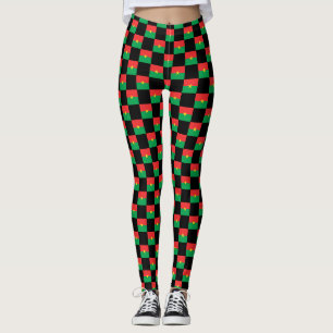 Leggings motif du drapeau À damiers Burkina Faso