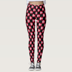 Leggings motif du drapeau À damiers Danemark
