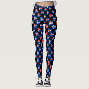Leggings motif du drapeau À damiers Islande