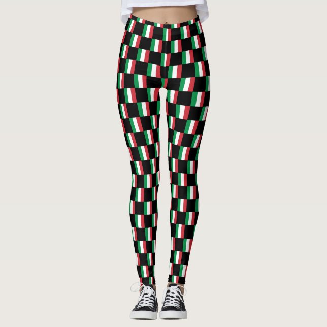 Leggings motif du drapeau À damiers Italie (Devant)