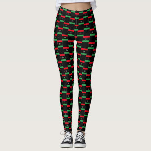 Leggings motif du drapeau À damiers Libye
