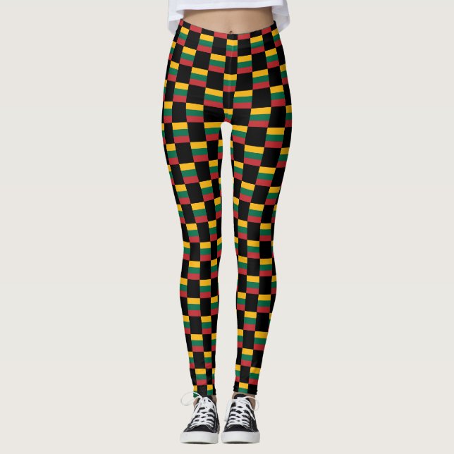 Leggings motif du drapeau À damiers Lituanie (Devant)