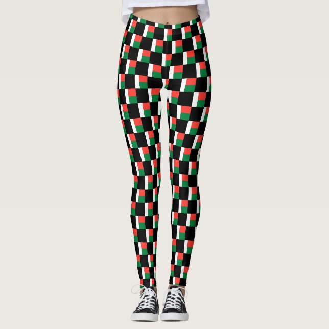 Leggings motif du drapeau À damiers Madagascar (Devant)